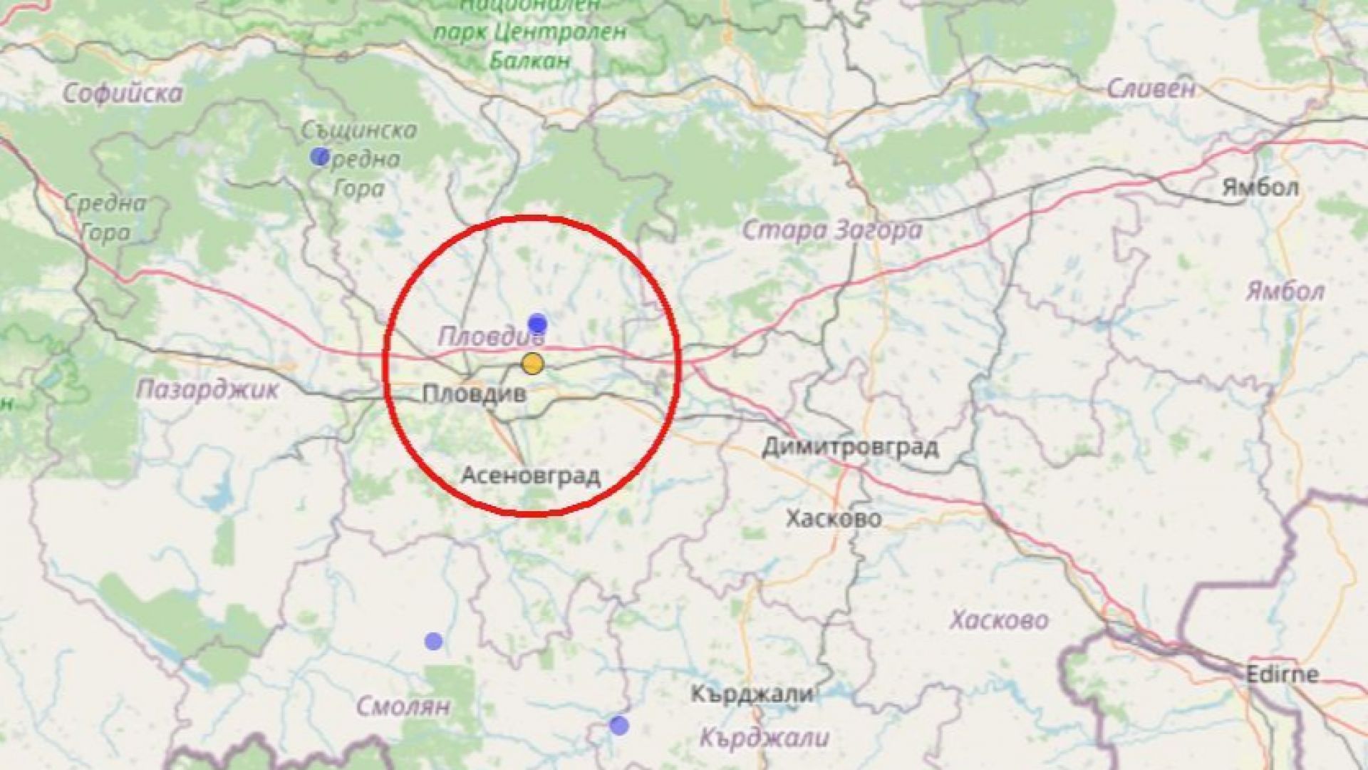 Леко земетресение е усетено край Пловдив