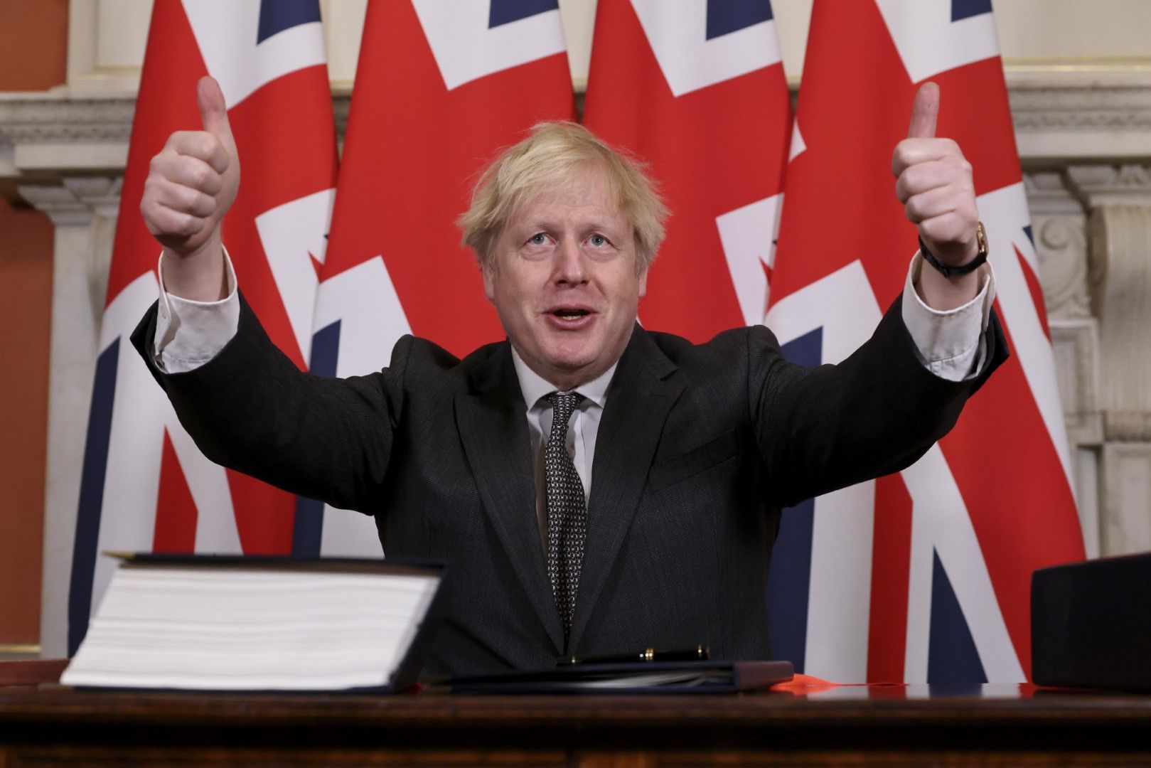 Борис Джонсън след подписването на споразумението с ЕС след Брекзит, 30 декември 2020 г.