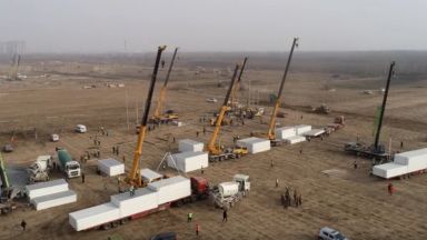 Строители в северния китайски град Шъцзячжуан започнаха бързо изграждане на