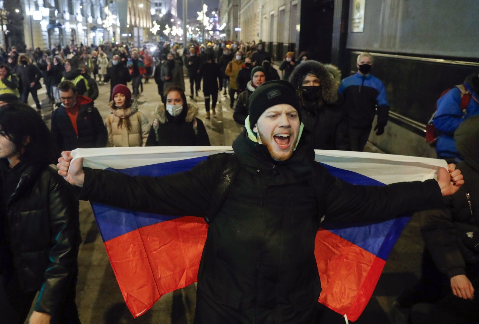 Протест в Москва след присъдата на Алексей Навални, 2 февруари 2021 г..