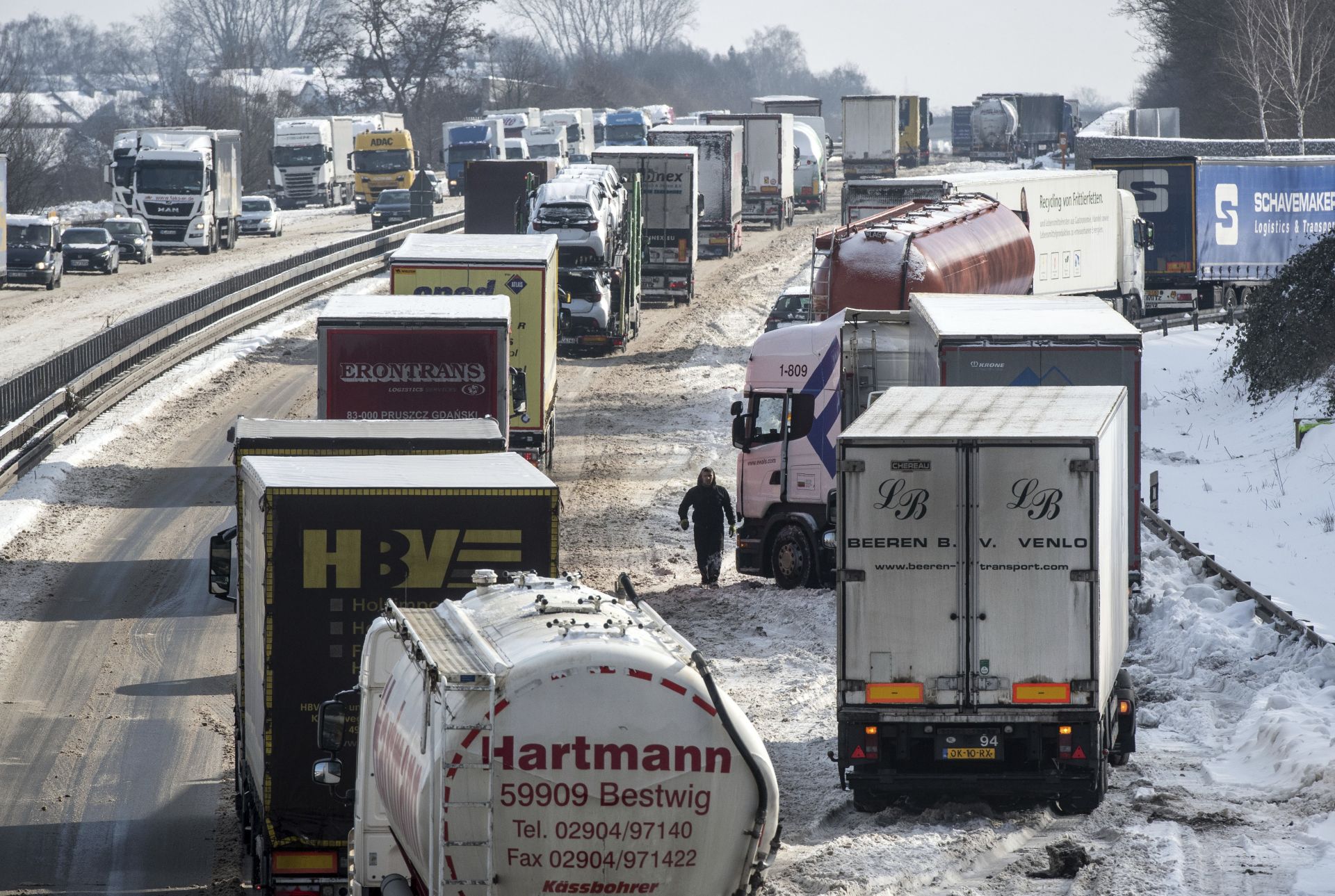 Блокирани камиони на магистрала в Дортмунд