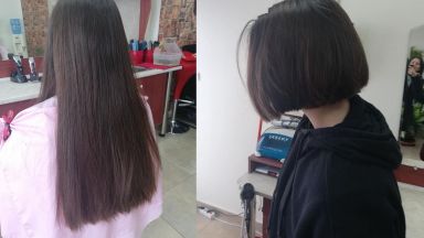 16 годишна ученичка от великотърновската Природо математическа гимназия отряза дългата си коса и