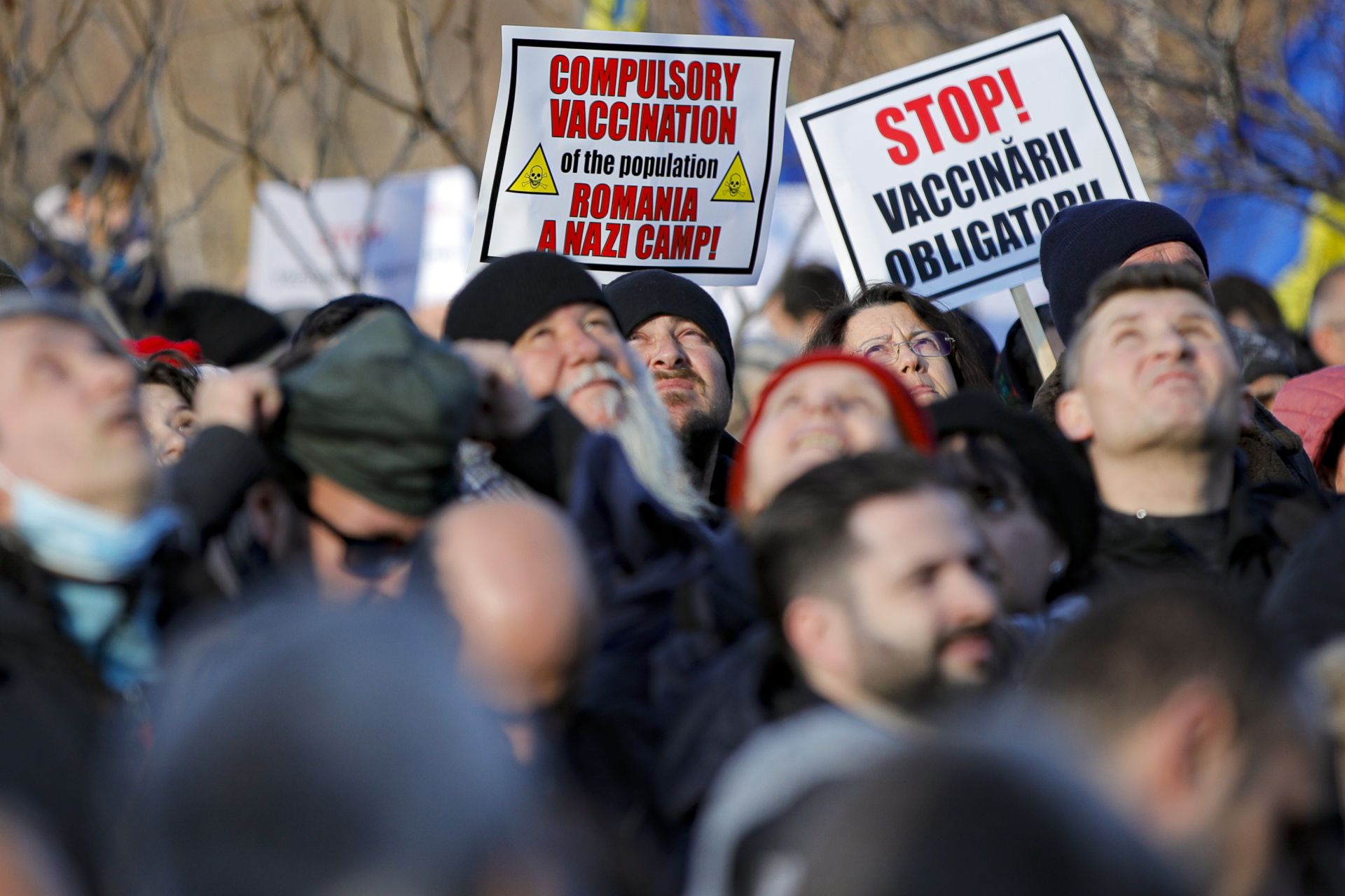 Протестиращите срещу ваксинацията в Румъния