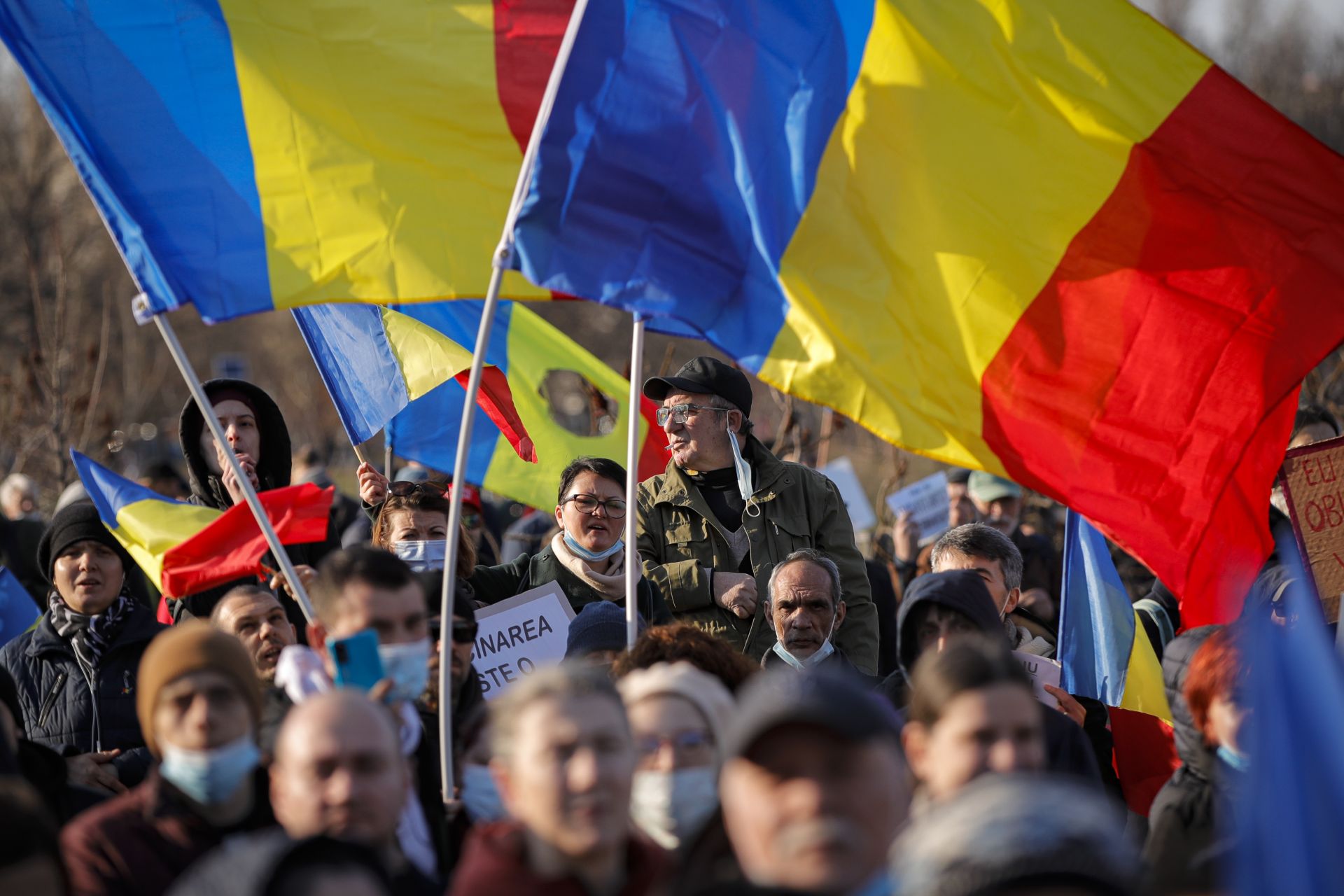 Протестиращите срещу ваксинацията в Румъния