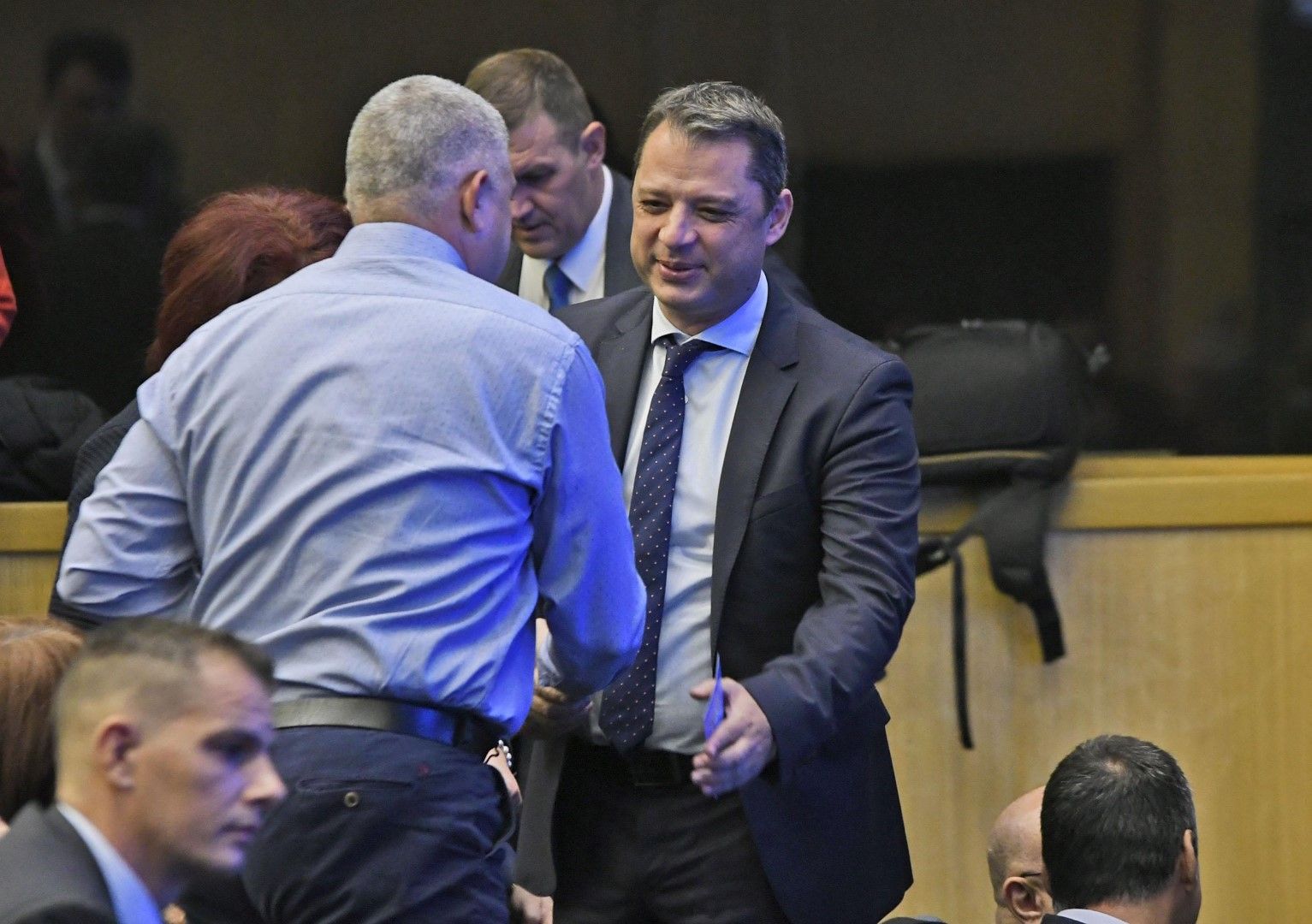 Делян Добрев по време напредставянето на кметовете на ГЕРБ на 7 ноември 2019 г.