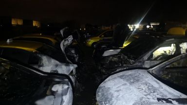 Подпалвач изпепели 8 таксита в село край Пловдив (снимки)