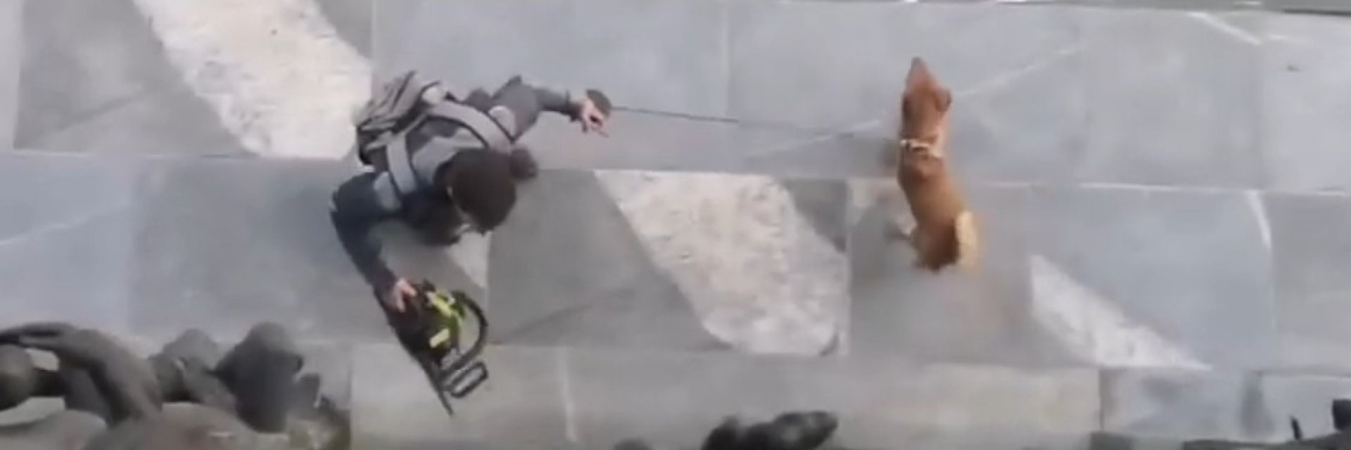 Мъж атакува с моторна резачка словенския парламент (видео)