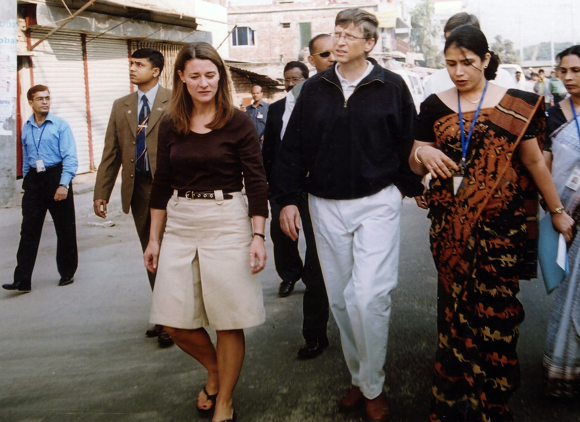 Бил и Мелинда Гейтс през декември 2005 година, Бангладеш