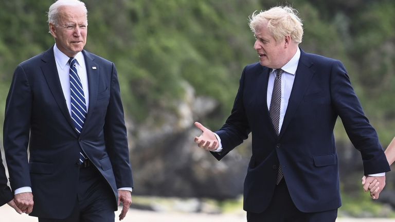 Британският премиер Борис Джонсън посрещна днес президента на САЩ Джо