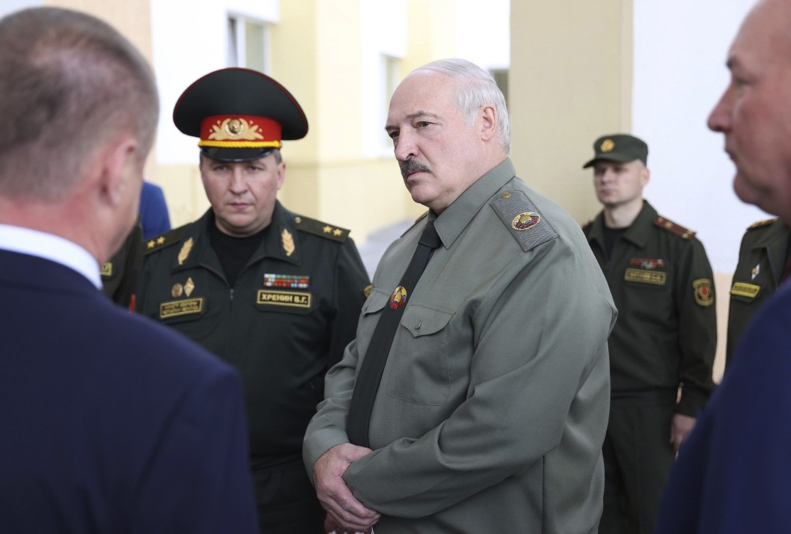 Беларуският президент Александър Лукашенко на среща по въпросите на териториалната отбрана в град Шклов, 220 км източно от Минск на 16 юни 2021 г.