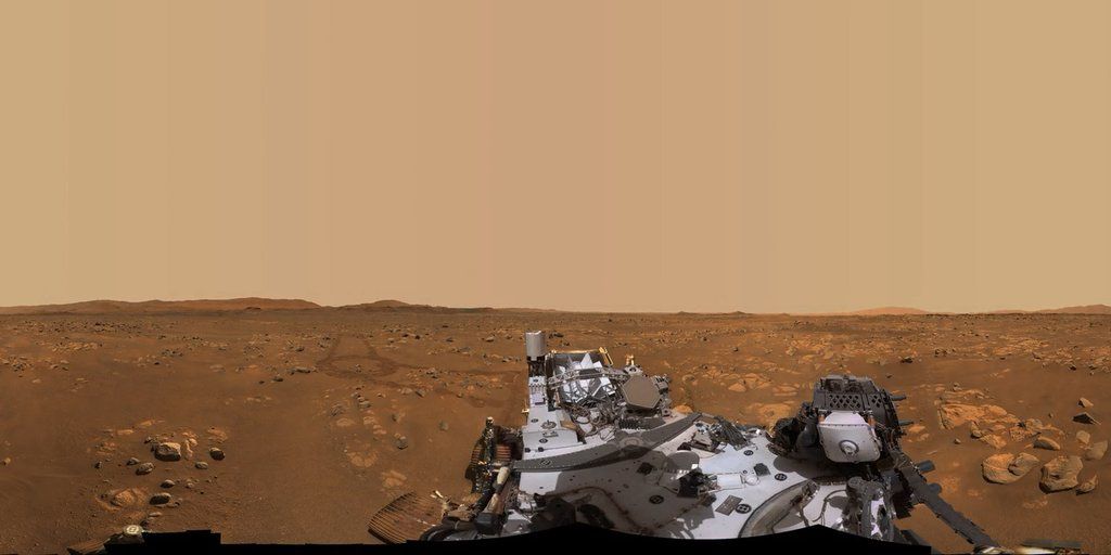 Снимка, направена от "Пърсивиърънс" от Марс