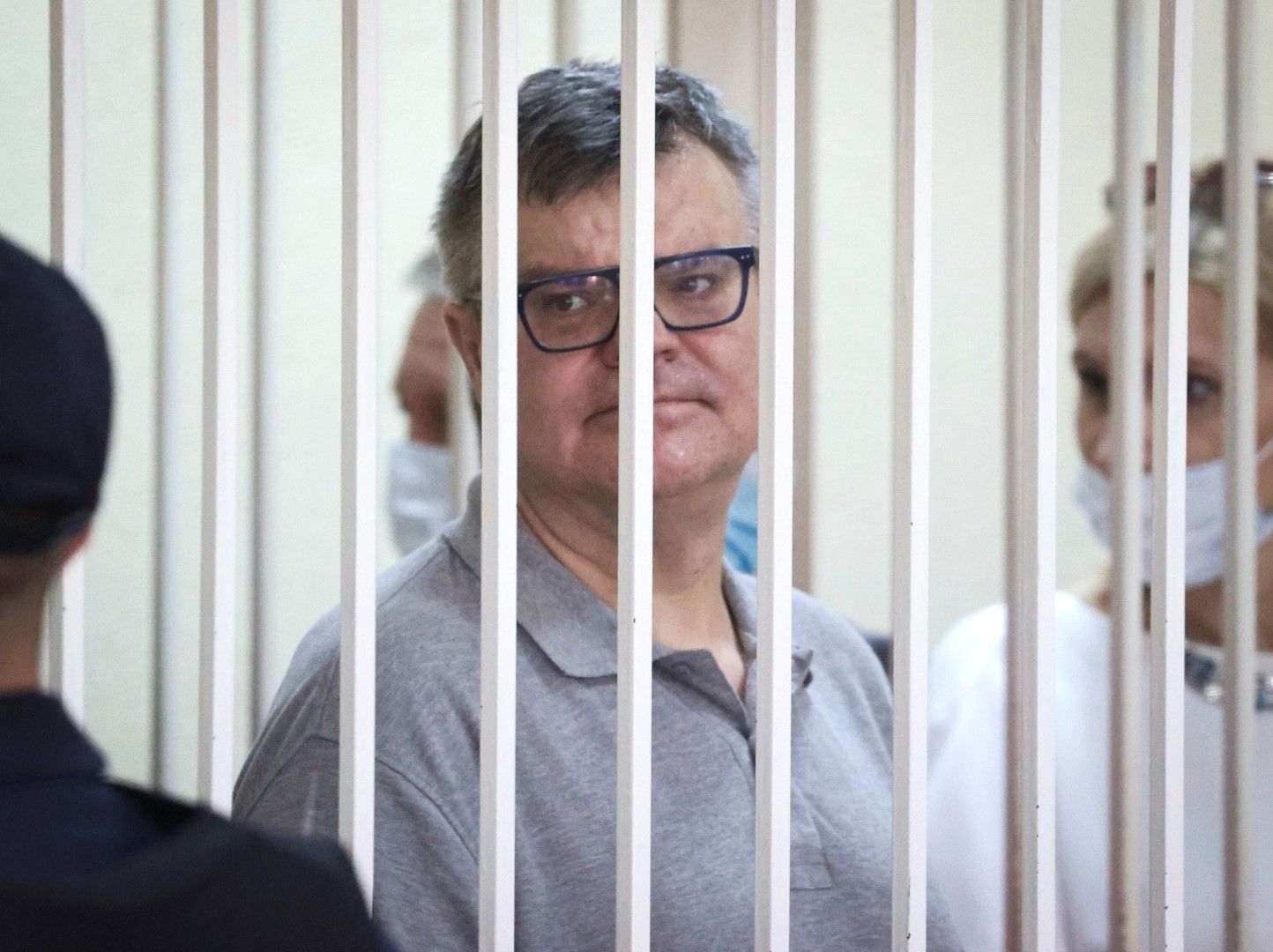 Виктор Бабарико в съда в Минск, 6 юли 2021 г. 