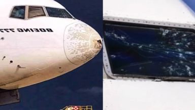 Градушка в Италия нанесе щети върху самолет Boeing 777 300ER на компанията