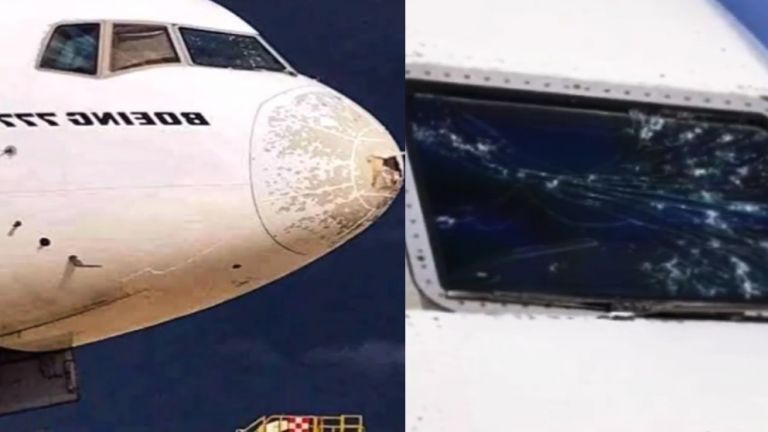 Градушка в Италия нанесе щети върху самолет Boeing 777-300ER на