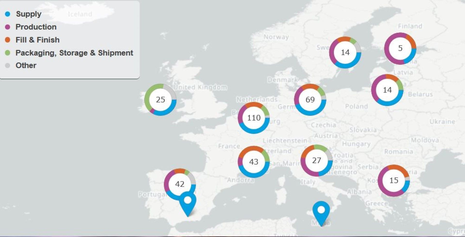 Интерактивна карта на капацитета за производство на ваксини срещу COVID-19 в ЕС и веригата на доставки в страните от Общността