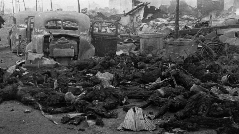 Victims of incendiary bombs dropped over Tokyo