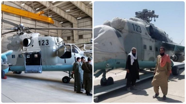 Russian helicopters previously bought by the United States were captured by the Taliban