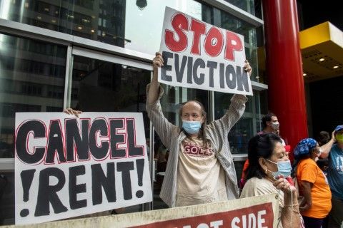 Протест в Ню Йорк срещу изгонването на неплатежоспособни наематели, 4 август