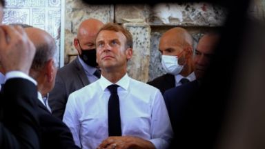 Френският президент Еманюел Макрон посети днес северния иракски град Мосул