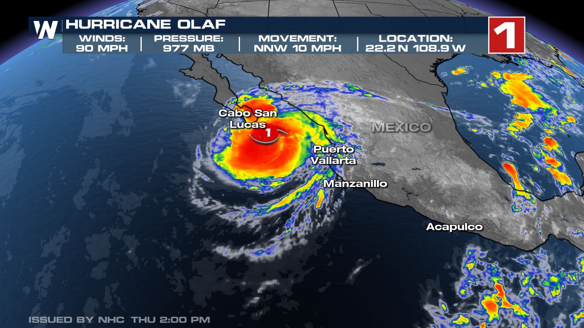 Южна долна Калифорния притихна в очакване на урагана Олаф