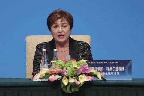 Управляващият директор на МВФ Кристалина Георгиева на форум в Пекин, Китай, през ноември 2019 г.