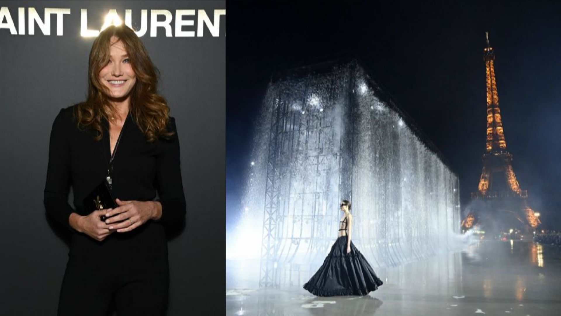 Бившата първа дама на Франция Карла Бруни-Саркози присъства на ревюто на Yves Saint Laurent