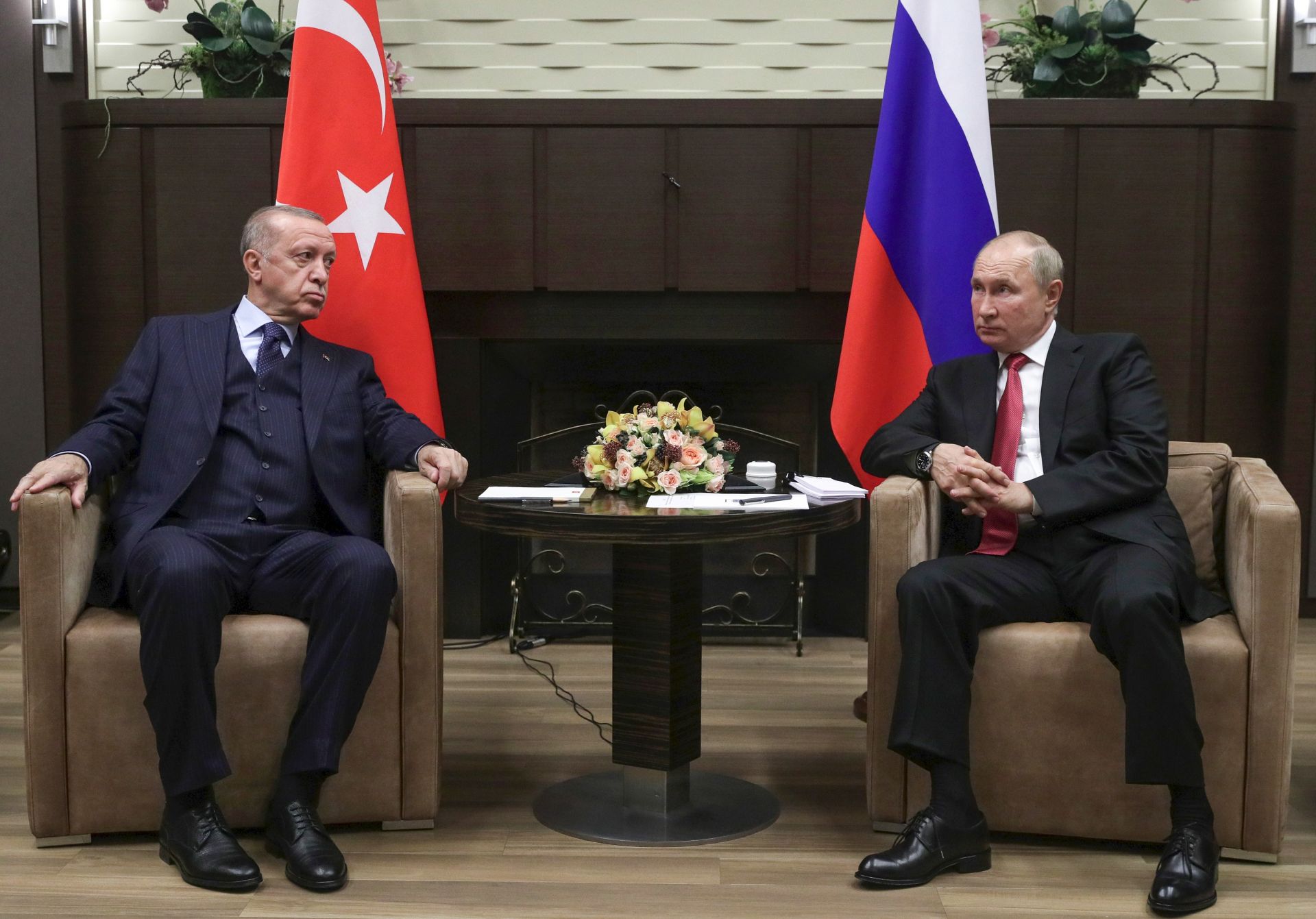 Ердоган и Путин при срещата им в Сочи на 29 септември 2021 г.