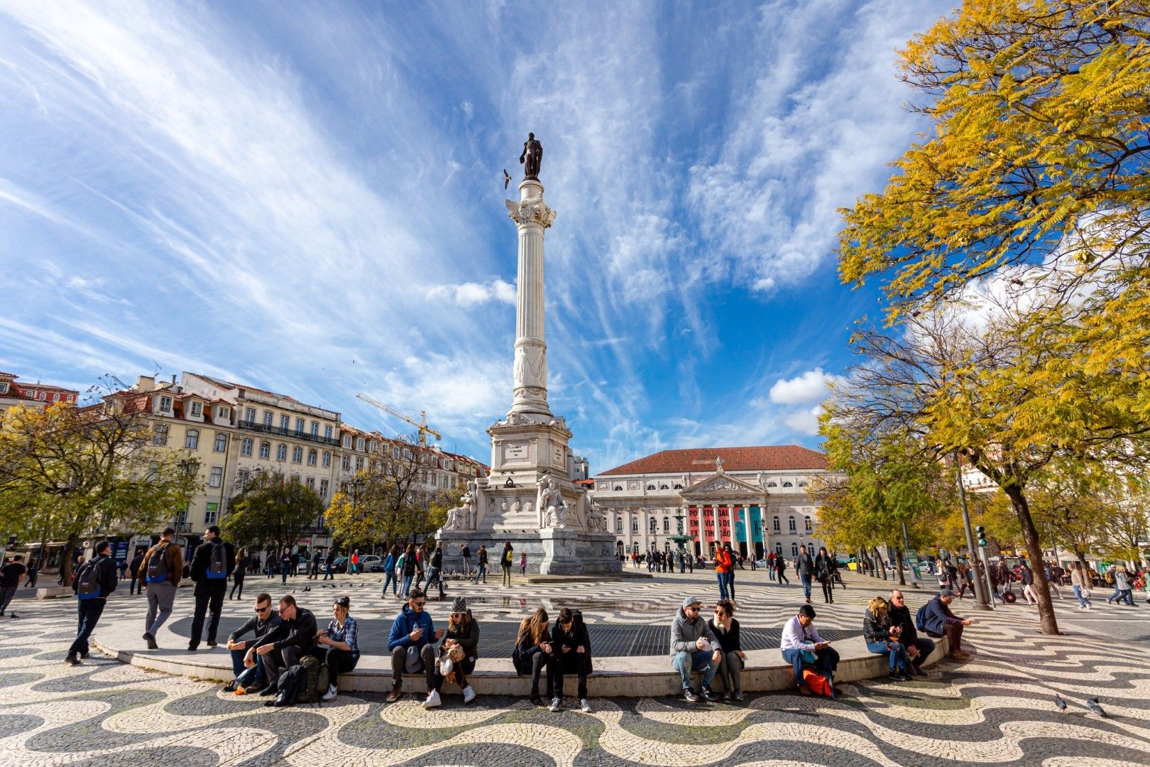 Есенния площад Росио в Лисабон, Португалия