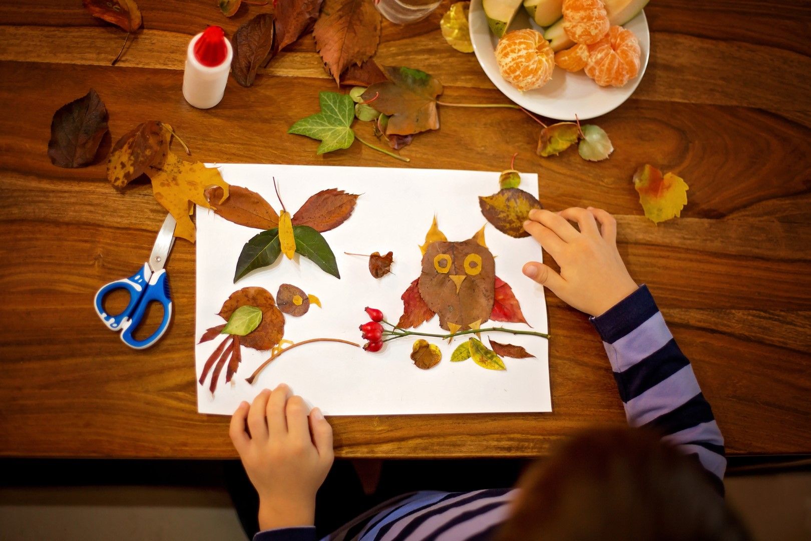 Есенните листа могат да се използват за творчество вкъщи