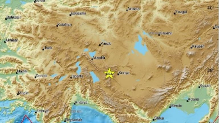 Земетресение с магнитуд 5,1 беше регистрирано днес в централния турски