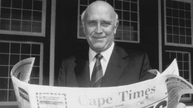 Последният бял президент на Република Южна Африка ЮАР Фредерик Вилем