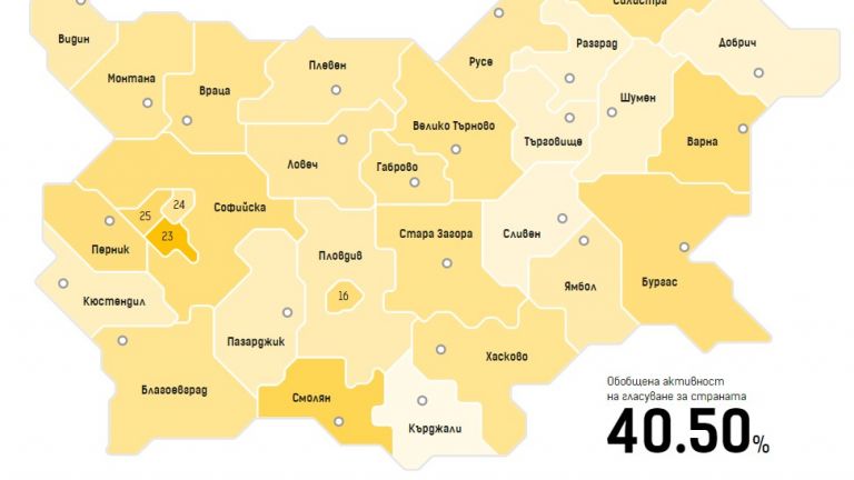 Избирателната активност на изборите 2 в 1 на 14 ноември