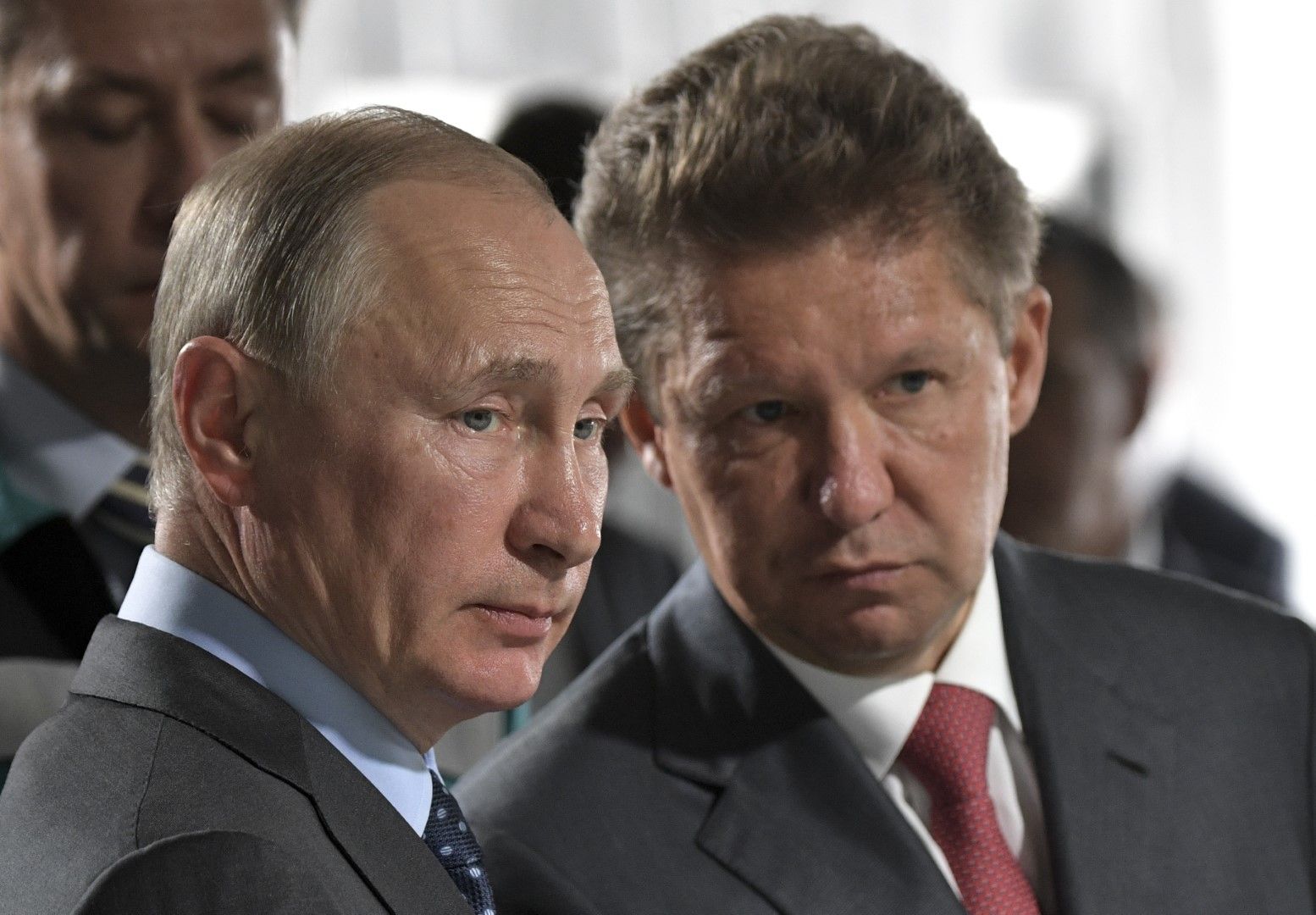 Президентът на Русия Владимир Путин и шефът на Газпром Алексей Милер
