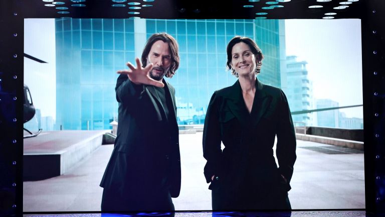 Keanu Reeves and Carrie-Ann Moss jumped 19 times from a 40-story building for The Matrix: Resurrection