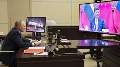 Руският президент Владимир Путин и китайският лидер Си Цзинпин днес