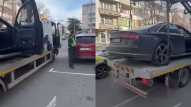 Автомобил беше качен на репатрак въпреки че двигателят му е