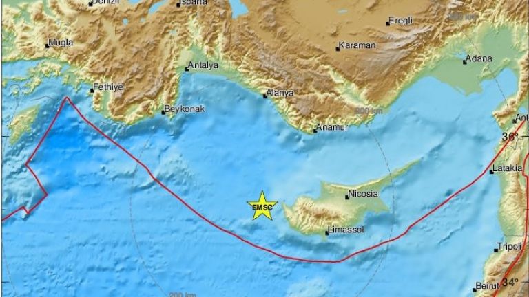 Земетресение с магнитуд 4,9 е регистрирано тази сутрин в Средиземно
