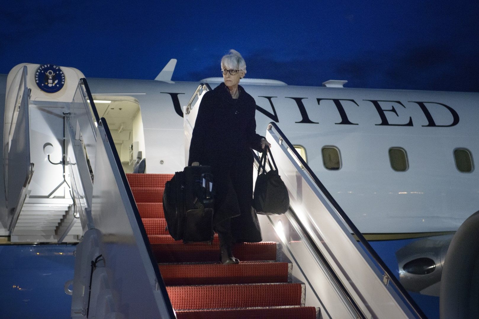 Заместник-държавният секретар по политическите въпроси Уенди Шърман пристига на закрита среща за Сирия само за членове за Конгреса на САЩ, 5 септември 2013 г.