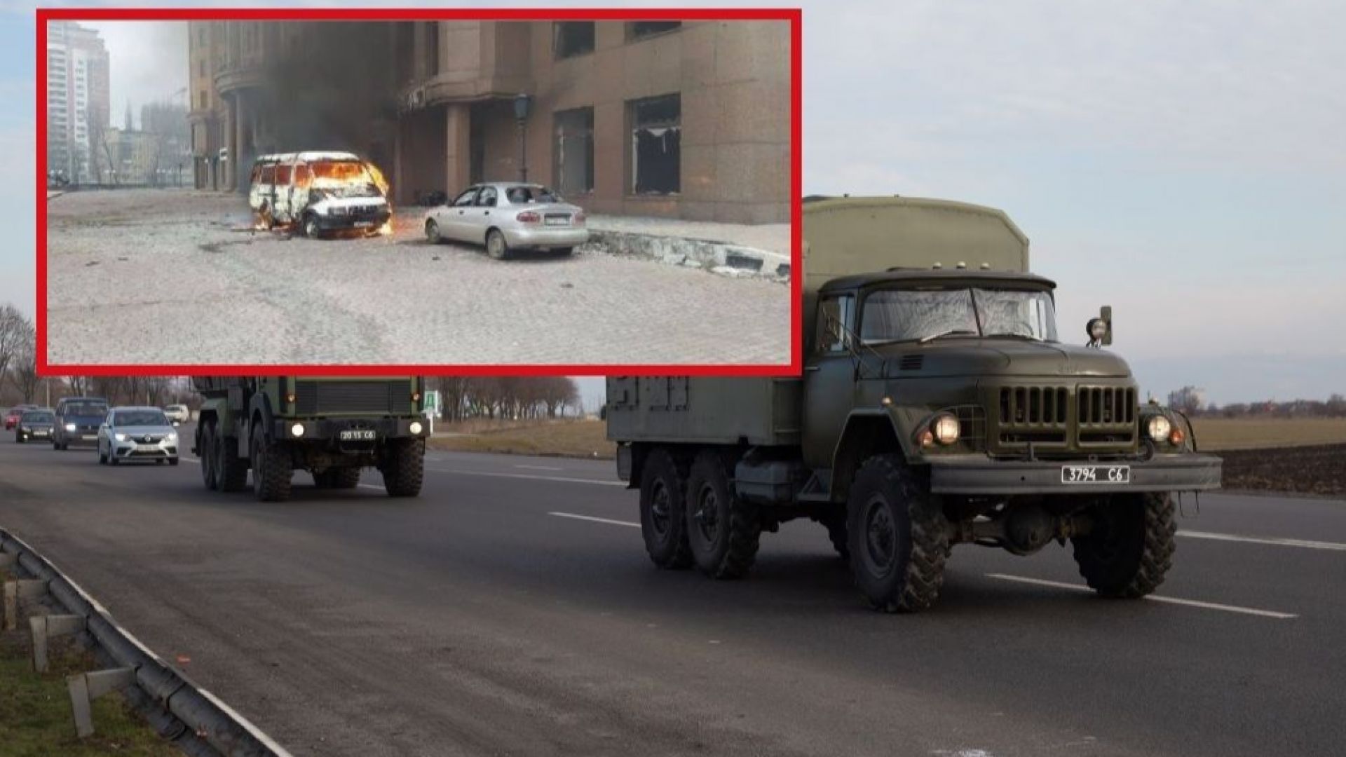 Ракета порази бус с двама цивилни в Донецк (видео)