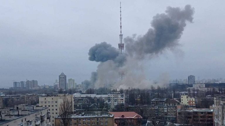 За руска ракетна атака по телевизионната кула в Киев, съобщава