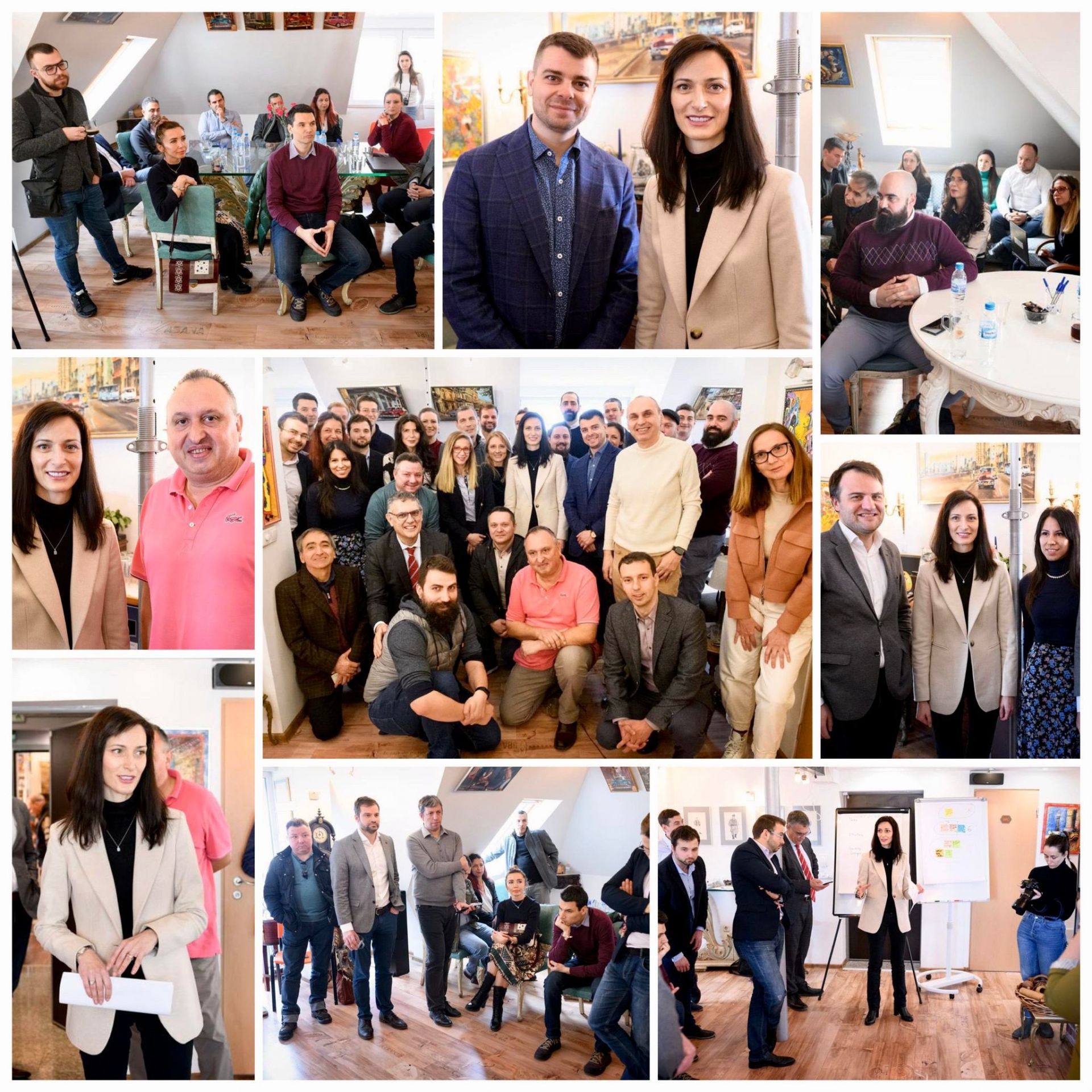 Десетки представители на български иновативни компании се събраха в co-working пространството CoShаreHive, където обсъдиха с еврокомисар Мария Габриел възможностите за финансиране на идеите им