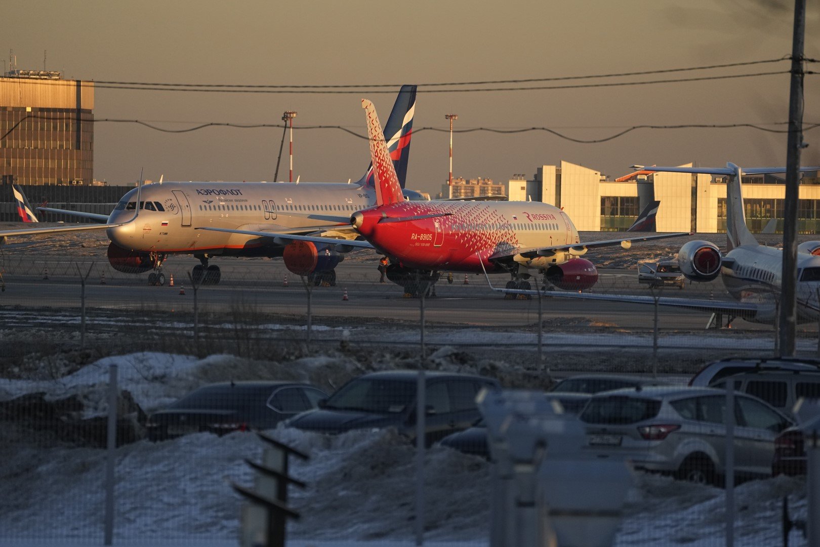 Пътническите самолети на Аерофлот на летище Шереметьево