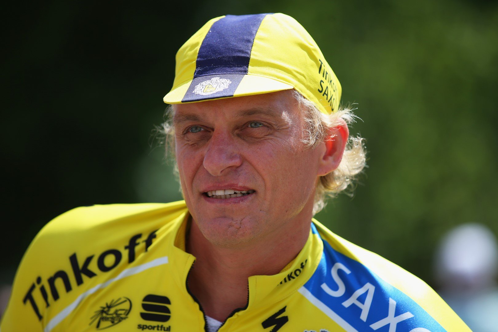 Собственикът на отбора Tinkoff Saxo Олег Тинкоф в колоездачен екип 