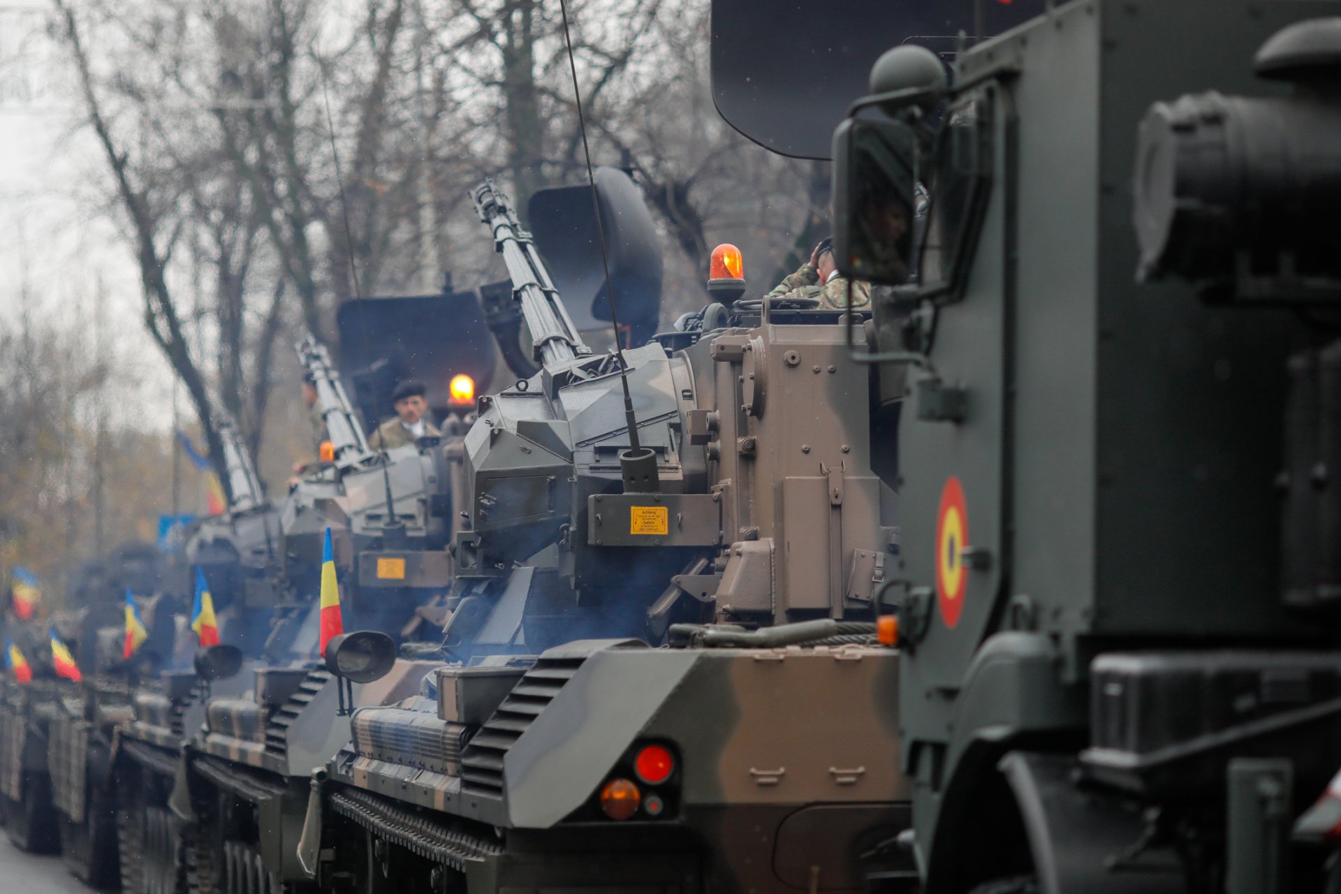 Германски танкове "Гепард" Gepard на военния парад на Румънския национален празник през 2019 г.