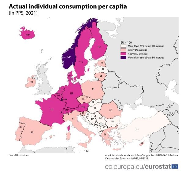 Фактическо индивидуално потребление (Actual individual consumption (AIC) на глава от населението