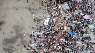 Рухнаха трибуни на бикоборска арена в Колумбия, 4-ма загинаха, десетки са ранени 