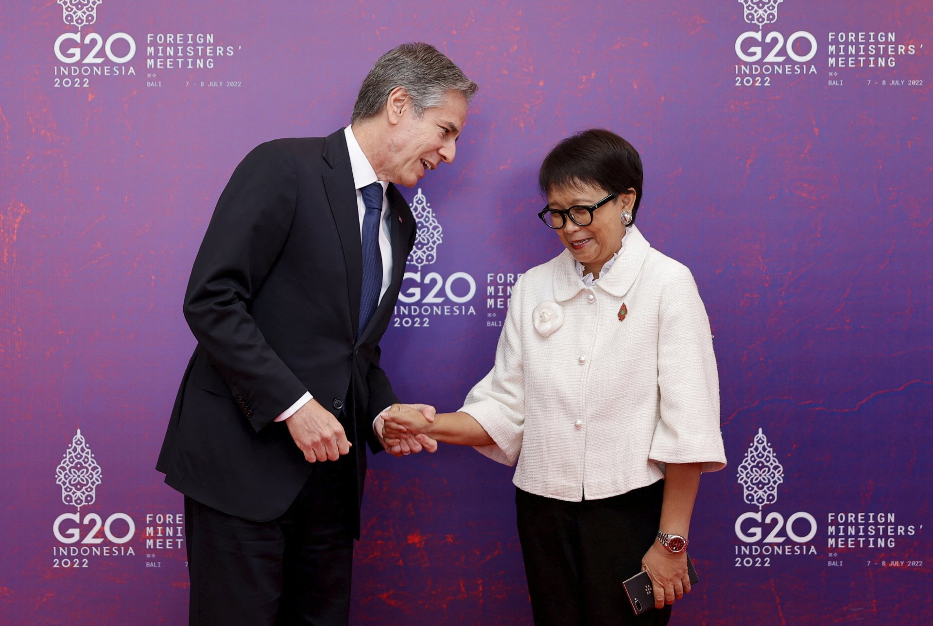 Държавният секретар на САЩ Антъни Блинкен и министърката на външните работи на Индонезия Ретно Марсуди