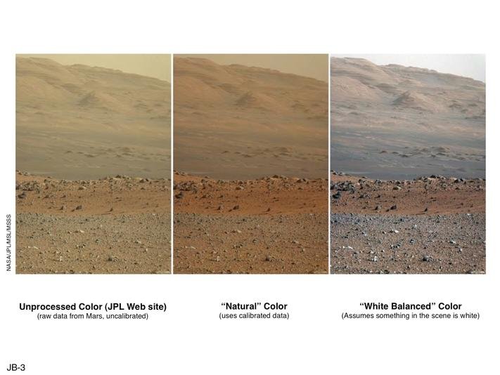 НАСА показва как прави цветовите настройки на изображенията от Марс