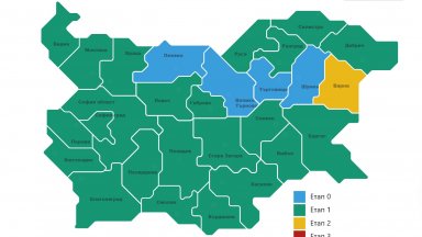 Нова Covid карта показва заболеваемостта по области, Варна е с най-много болни