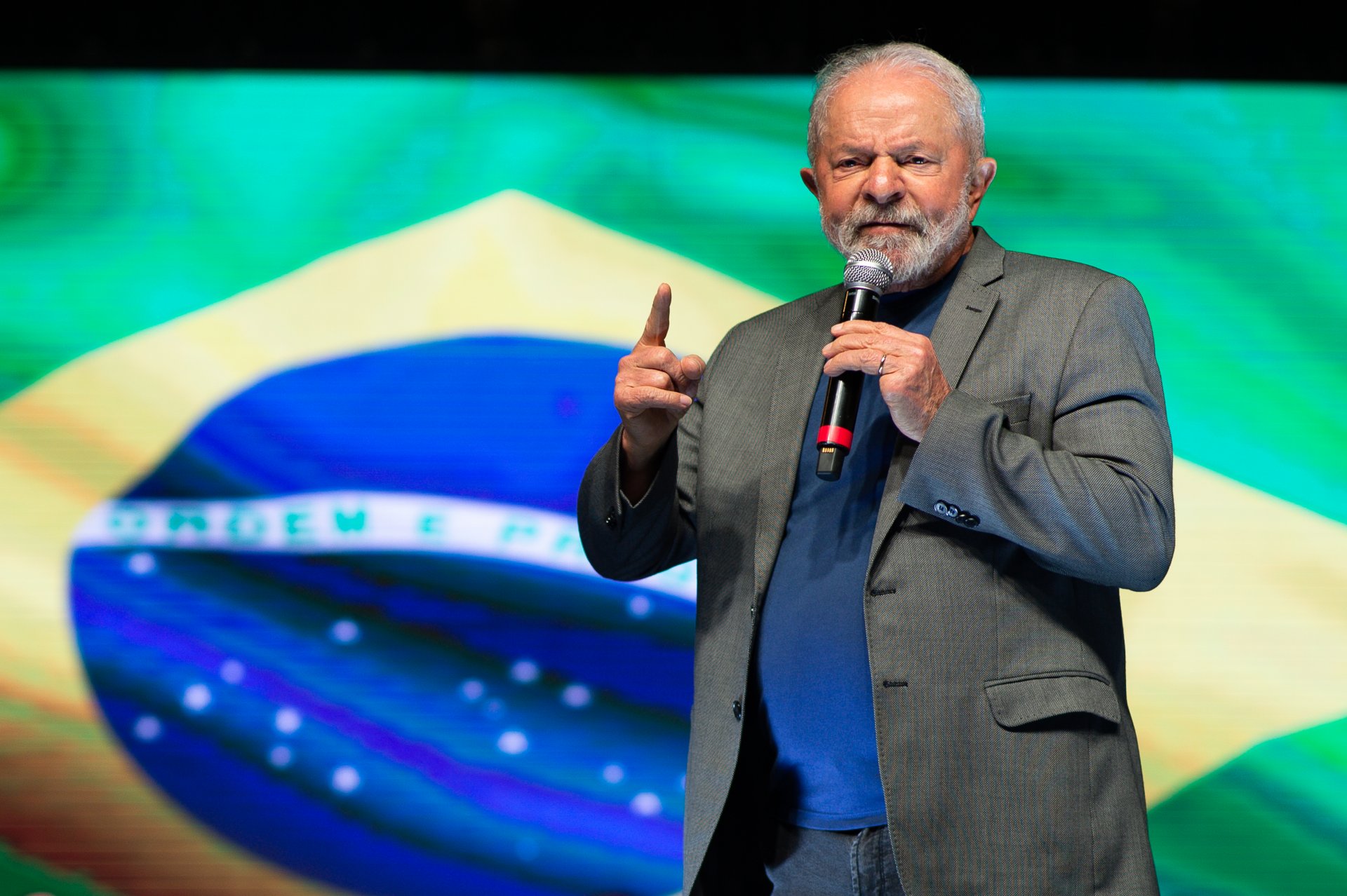 Луиз Инасио Лула да Силва на предизборен митинг в столицата Бразилия, 12 юли 2022 г.